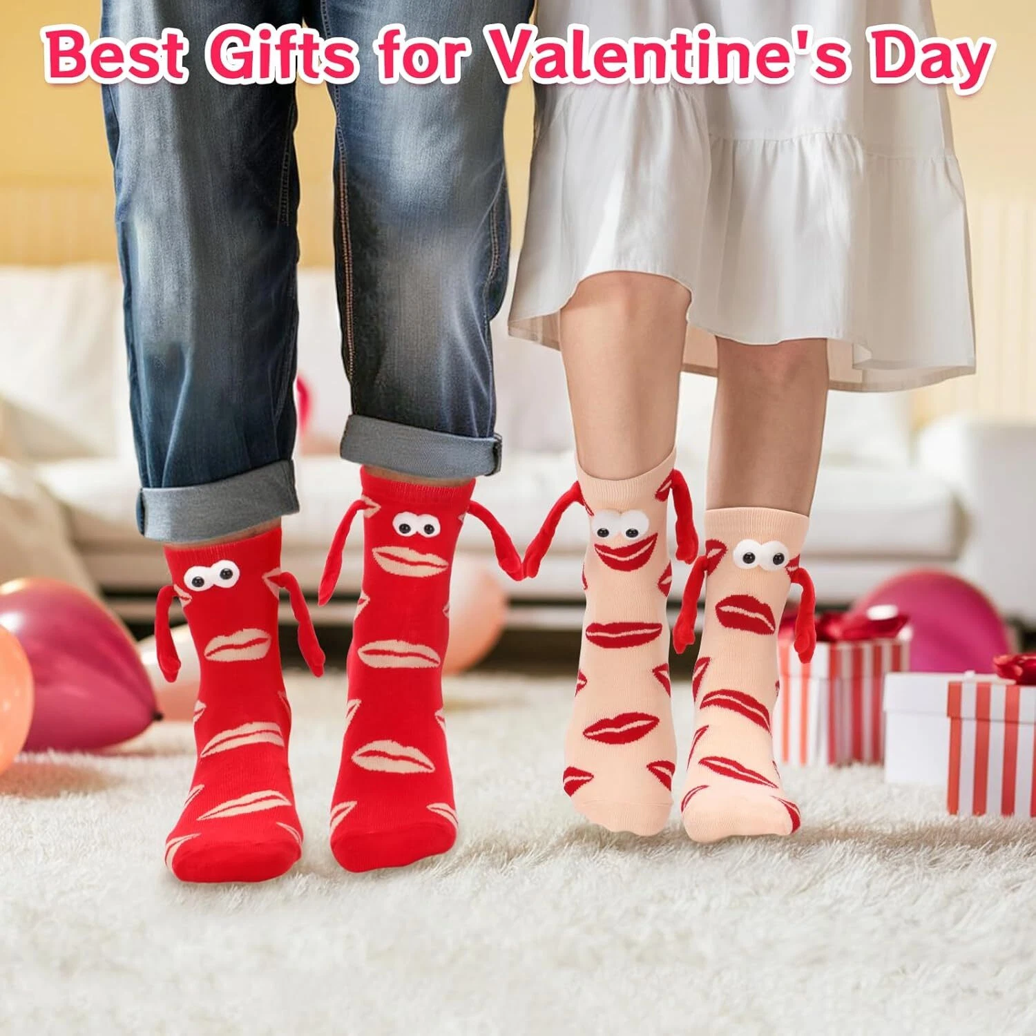 Hand Holding Socks Magnet Funny Novelty Socks that Hold Hands for Couples