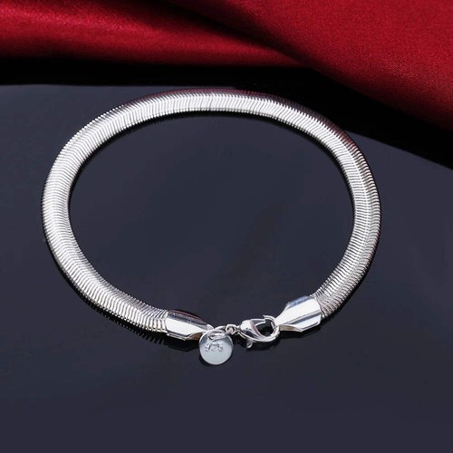 Sterling Silver Square Chain Bracelet for Women & Men Wedding Gift - Picture 29 of 30