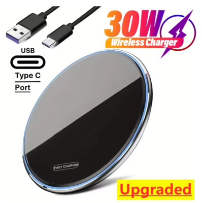 30W Wireless Charger Induktive ladegerät Ladestation Für iPhone Samsung S24+ S23