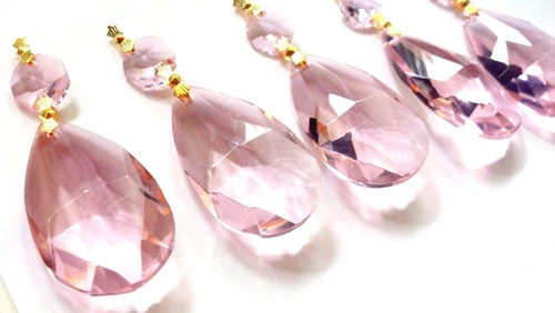 10 Cristales Araña Rosa 38mm Lágrima Prisma Colgante Atrapasol - Imagen 3 de 3