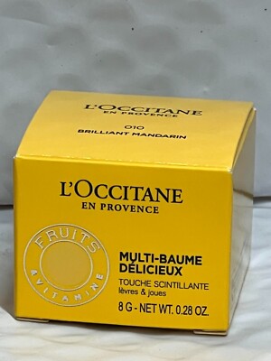 L'OCCITANE DELICIOUS MULTI-BALM - 010 BRILLIANT MANDARIN - 0.28 OZ/8 G IN BOX