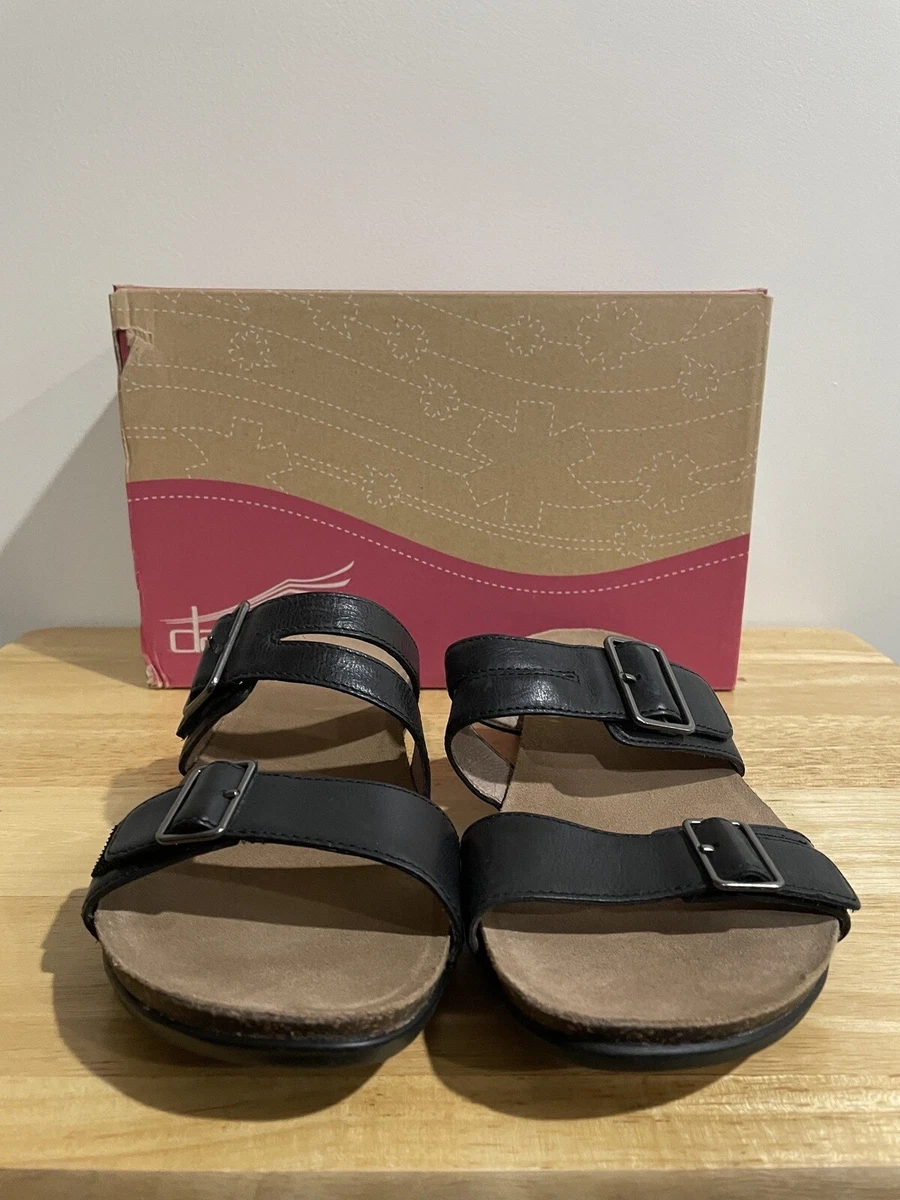 Dansko Rosie Waxy Burnished Black Women s Sandals