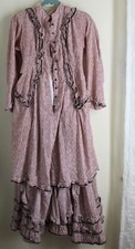 Estate Vtg AS IS 2Pc Edwardian Western Prarie Dress  Jacket Set Sz X S M