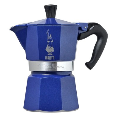 BIALETTI Mocha Express 3 Cup Moroccan Blue Espresso Maker Makinetta New