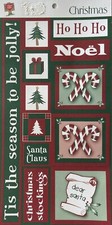 CHRISTMAS SQUARE Die-Cut Sheet 12pc Holiday Candy Cane Dear Santa Tree Stocking