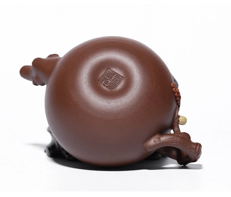 Pote de chá completo feito à mão marcado minério original real Yixing Zisha pote de argila roxo novo - Imagem 4 de 4