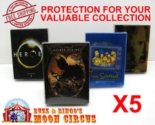 5x DVD OVERSIZED BOX SET SIZE DVO B - CLEAR PLASTIC PROTECTIVE BOX PROTECTOR