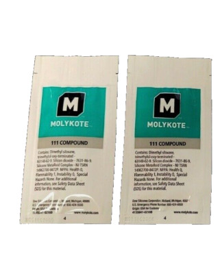 2x Dow Corning Molykote 111 O-Ring Valve Silicone Lubricant Sealant Grease 6G