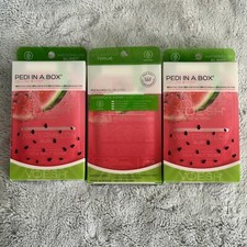 3 x Voesh Pedi in a Box Deluxe 4 Step WATERMELON BURST NIB Sealed Pedicure Foot