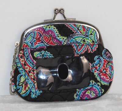 Liz Claiborne Paisley Kiss Lock ID Wallet Coin Purse Pouch