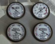 Imitation Gauge Steam / PerilOMeter / Moral Compass Brooch / Badge (30mm)