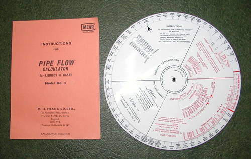 VINTAGE M.H. MEAR & CO FLUID FLOW CALCULATOR Model Number 3 + CASE + MANUAL - Picture 2 of 2