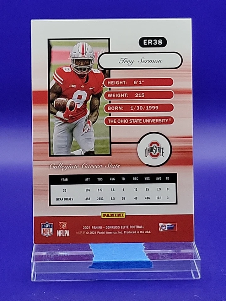 Trey Sermon 2021 Donruss Elite 2001 Elite Throwback RC SP 🔥 - Image 2 of 2