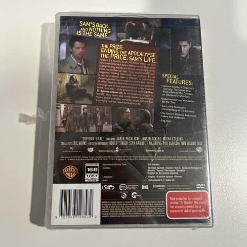 Supernatural, The Complete Sixth Season - DVD 6 Disc Set Brand New Sealed - Picture 2 of 3