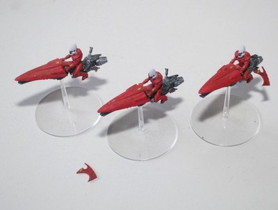 Warhammer 40k - Eldar - 3x Eldar Jetbikes, Jetbike Jet Bikes #B