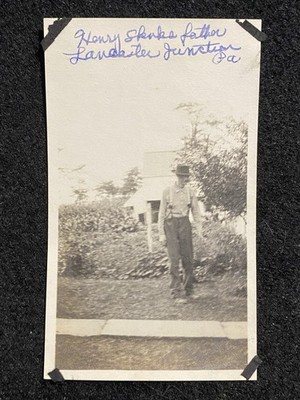 Lancaster Junction Pennsylvania PA Man With Mustache Antique Snapshot Photo
