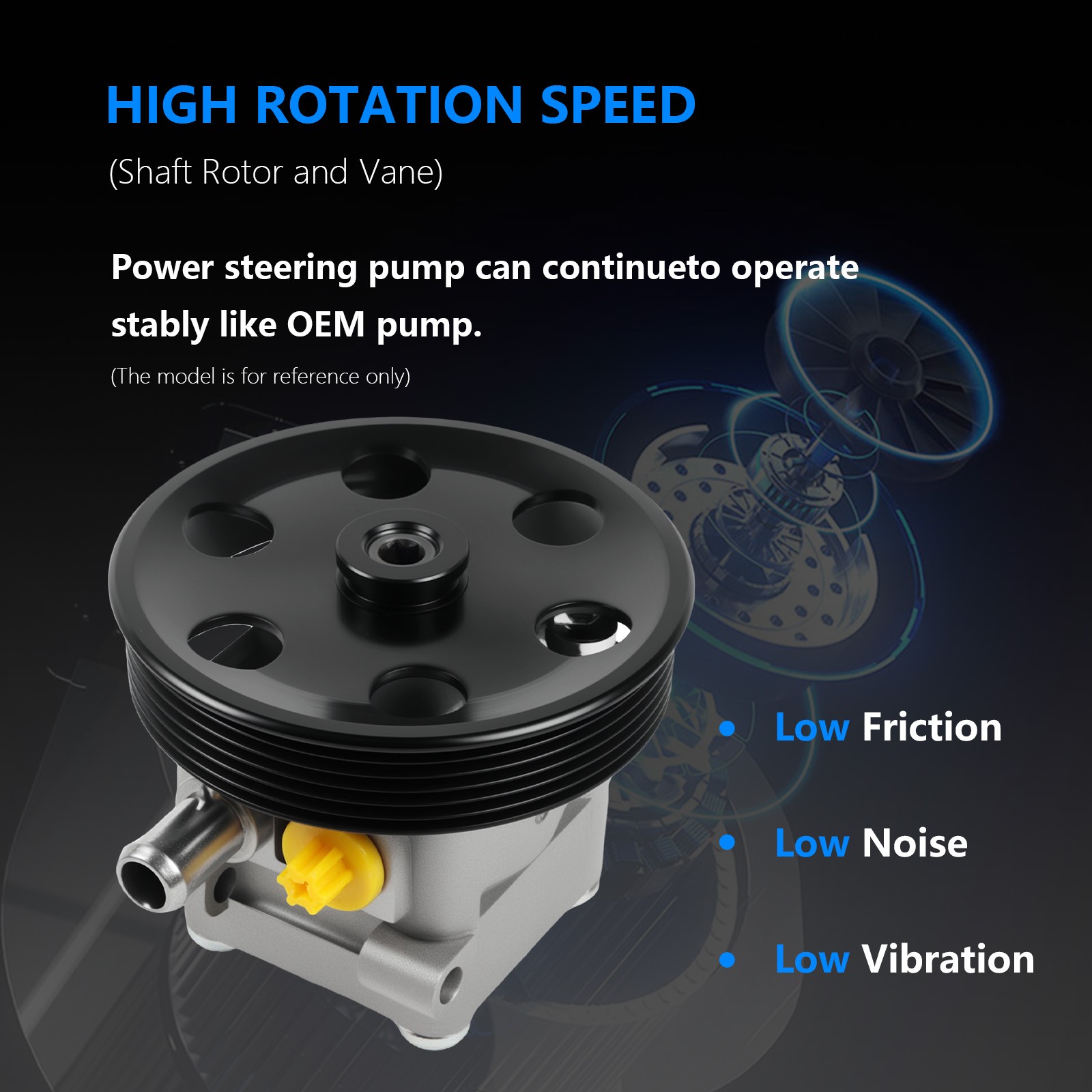 Power Steering Pump with Pulley for Maserati Ghibli Quattroporte 3.0L 2014-2017