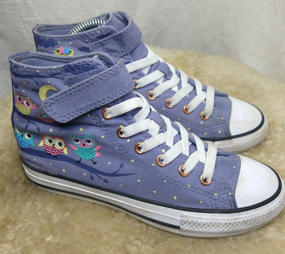 CONVERSE CHUCK TAYLOR ALL-STAR GIRL TENNIS SHOE HI TOPS OWL 