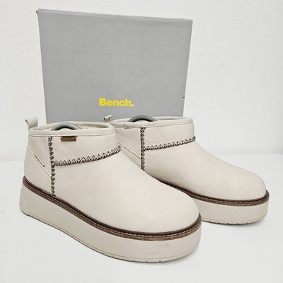 Bench Tex Plateau Damen Gr. UK 8 Creme Fell Gefüttert Wasserdicht Lammfell Stiefel