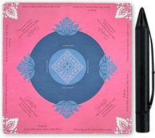 Anti Slip Mahjong Mat with Rules, Noise Reduction American Table Pink