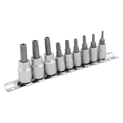 Performance Tool Mixed Drive Size Torx TR Bit Socket Set 9 Pieces