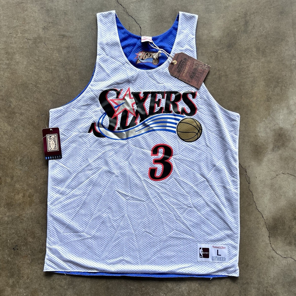 ALLEN IVERSON AUTHENTIC M&N HWC 2004 NBA ALL STAR GAME PRACTICE
