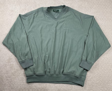 Vintage Eddie Bauer Golf Windbreaker Mens Large Green V Neck Pullover Jacket 90s