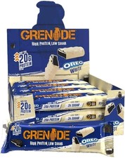GRENADE OREO White Chocolate High Protein Low Sugar Bars 12bars x 60g Exp.02/26