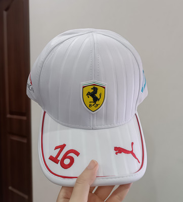 New Scuderia Ferrari F1 Team PUMA Charles Leclerc White Baseball Cap Hat 2026