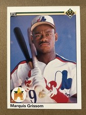 1990 Upper Deck Baseball Card Marquis Grissom Montreal Expos Rookie #9. rookie card picture