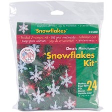 Beadery Holiday Beaded Ornament Kit-Mini Snowflakes 2" Makes 24