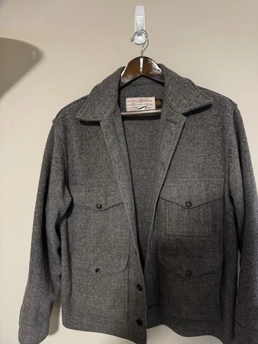 Filson Mackinaw Men's Wool Cruiser Jacket 42 44 Grey Style 110 80s Woolmark video thumbnail