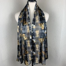 Black & White Plaid Long Dog Scarf Chow Golden Doodle Poodle Dachshund Shih Tzu