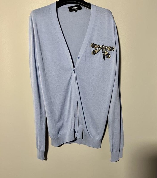 Women Rochas Sweater Blue Cotton 40 / L / 48