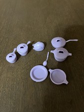 Vintage 1980's Barbie Kitchen Cookware Purple Lot of 8 Pots Pans Lids Turkey
