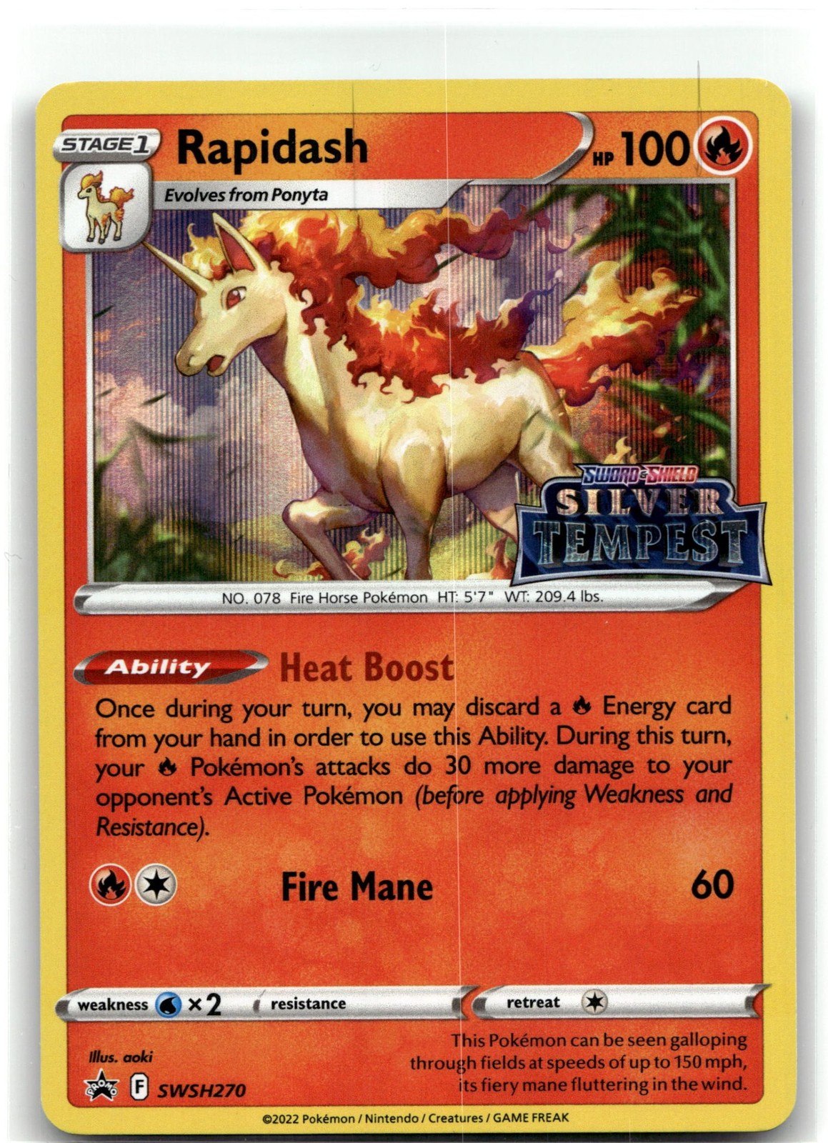 Rapidash (Prerelease) Holofoil [SWSD - SWSH270]