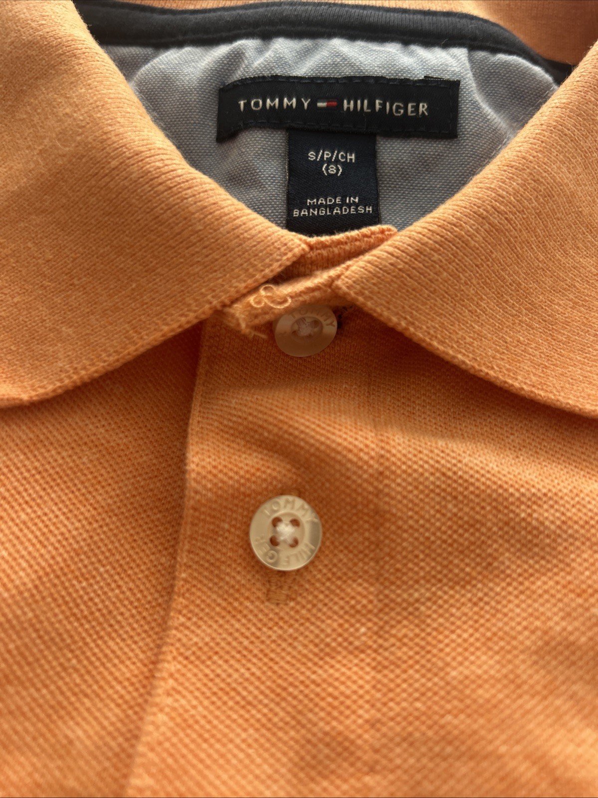 Tommy Hilfiger Classic Fit Polo Shirt Boys Size 8 Orange thumbnail 14