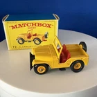 Lesney Matchbox Yellow Standard Willys Jeep #72 W/ Original Box