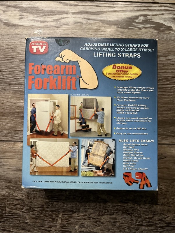 Brand New Forearm Forklift Adjustable Lifting Straps As Seen On TV Up To 600 Lbs