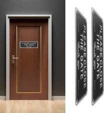 2pcs Please Close the Gate Signs Aluminum Hanging Signs 250mmx90mmx1mm for In...