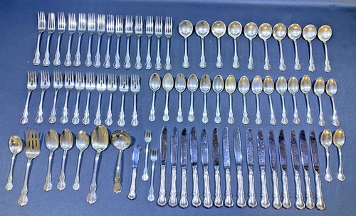 STERLING Silver 76 Piece Flatware Set - TOWLE French Provincial - Service For 10