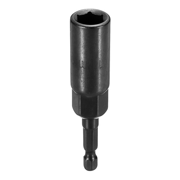 "Nuss-Aufsatz 11Mm Stecknuss 1/4\" Sechskantschaft 3.15\" Lang Setter Schwarz"-image