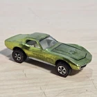 Original HOT WHEELS REDLINES 1968 Custom Corvette Olive USA