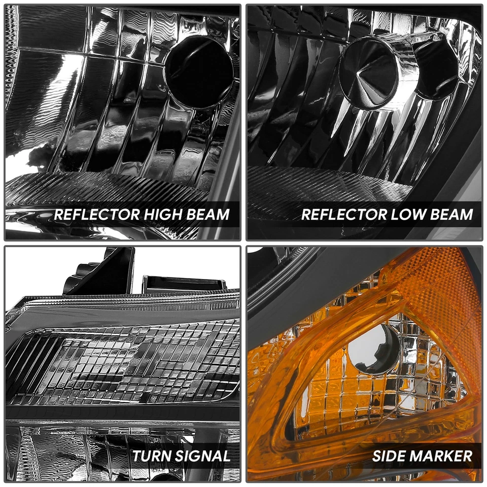 For 14-22 Ram Promaster 1500-3500 Black Housing Amber Corner Headlight Lamps - Image 3 of 4