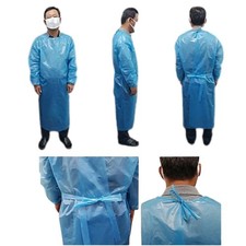 10Pk Disposable Isolation Gowns Level 2 Blue One Size Protective Medical Dental