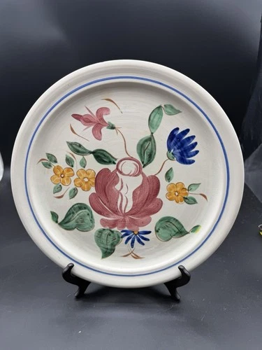 VINTAGE RED WING POTTERY 1941 HP ORLEANS CHOP PLATE, ROUND PLATTER 14 1/4'' MCM