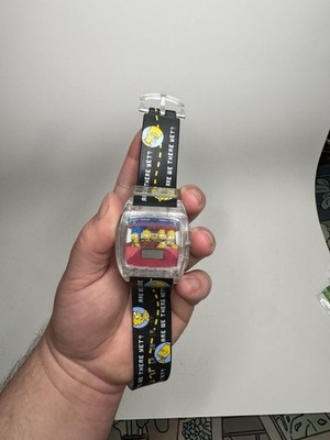 Burger King X The Simpsons Digital Quartz Watch Clear Case Black Strap 34mm