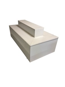 Retail Display Riser / Tiered Showcase Stand – White Metal Store Fixture