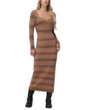 Frye Maxi Sweater Dress Womens Small Argan Oil Space Dye Print Scoop Neck PAL167