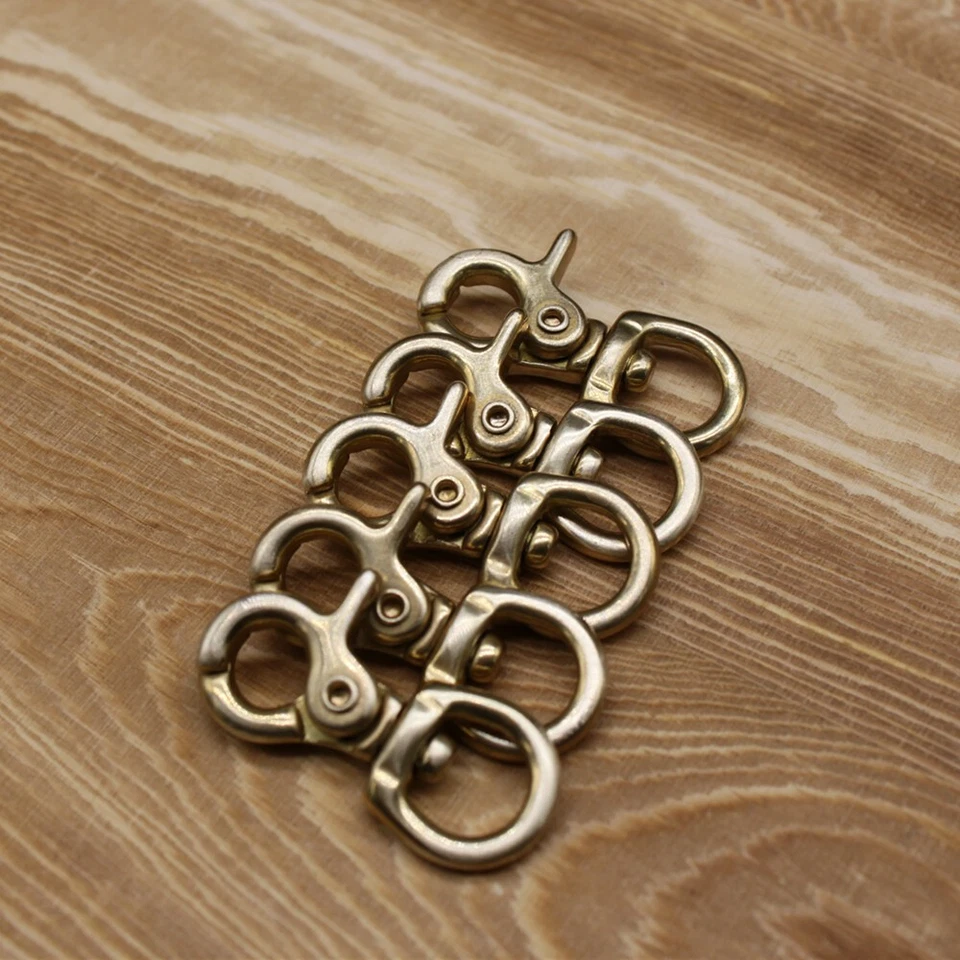 5pcs Solid Brass Snap Spring Hook Clasps Bag Wallet Trigger Hook Clip Keychains - Image 3 of 4